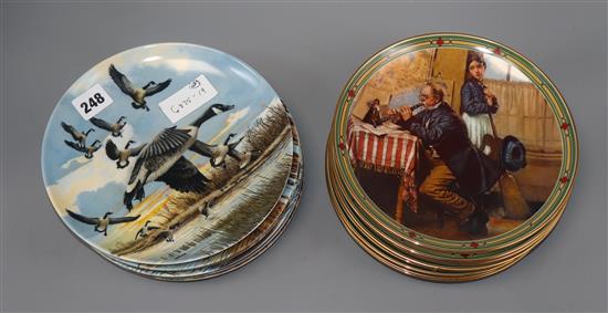 A collection of bird series plates and Norman Rockwell plates (limited edition)